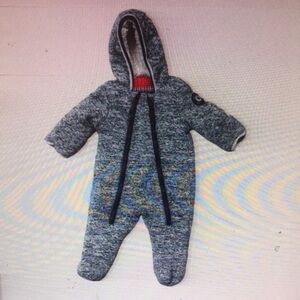 Cozy Gray Hooded Kids One Piece